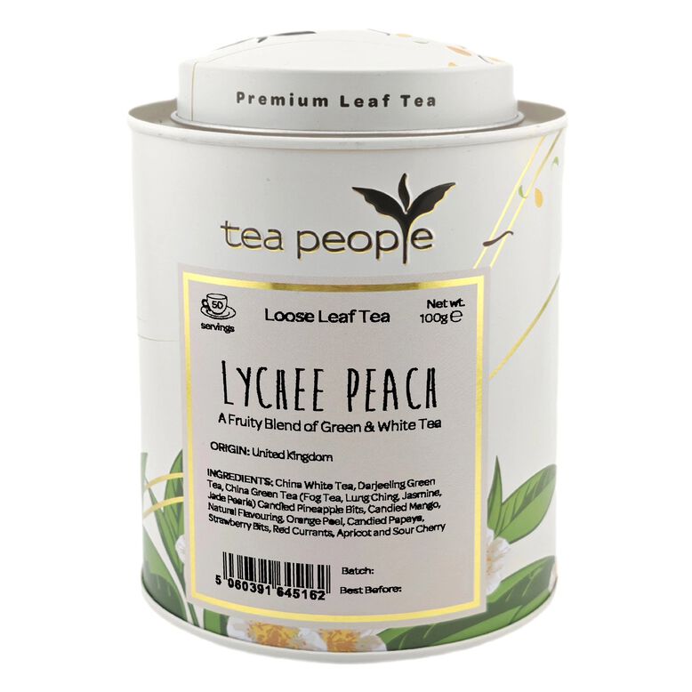 Lychee &amp; Peach -100g Loose Leaf Tea in Tin Caddy, , hi-res